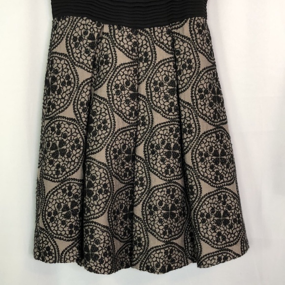 Eva Franco Brocade Fit N Flare Wool Dress Gray & Black Size 10 - Picture 4 of 13